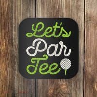Let's Par Golf Player Golfer Dad Papa Funny Coaster thumb 0