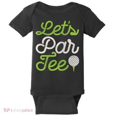Let's Par Golf Player Golfer Dad Papa Funny Baby Bodysuit
