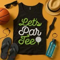 Let's Par Golf Player Golfer Dad Papa Funny Tank Top thumb 4