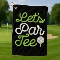 Let's Par Golf Player Golfer Dad Papa Funny Golf Towel thumb 1
