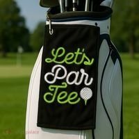 Let's Par Golf Player Golfer Dad Papa Funny Golf Towel thumb 2
