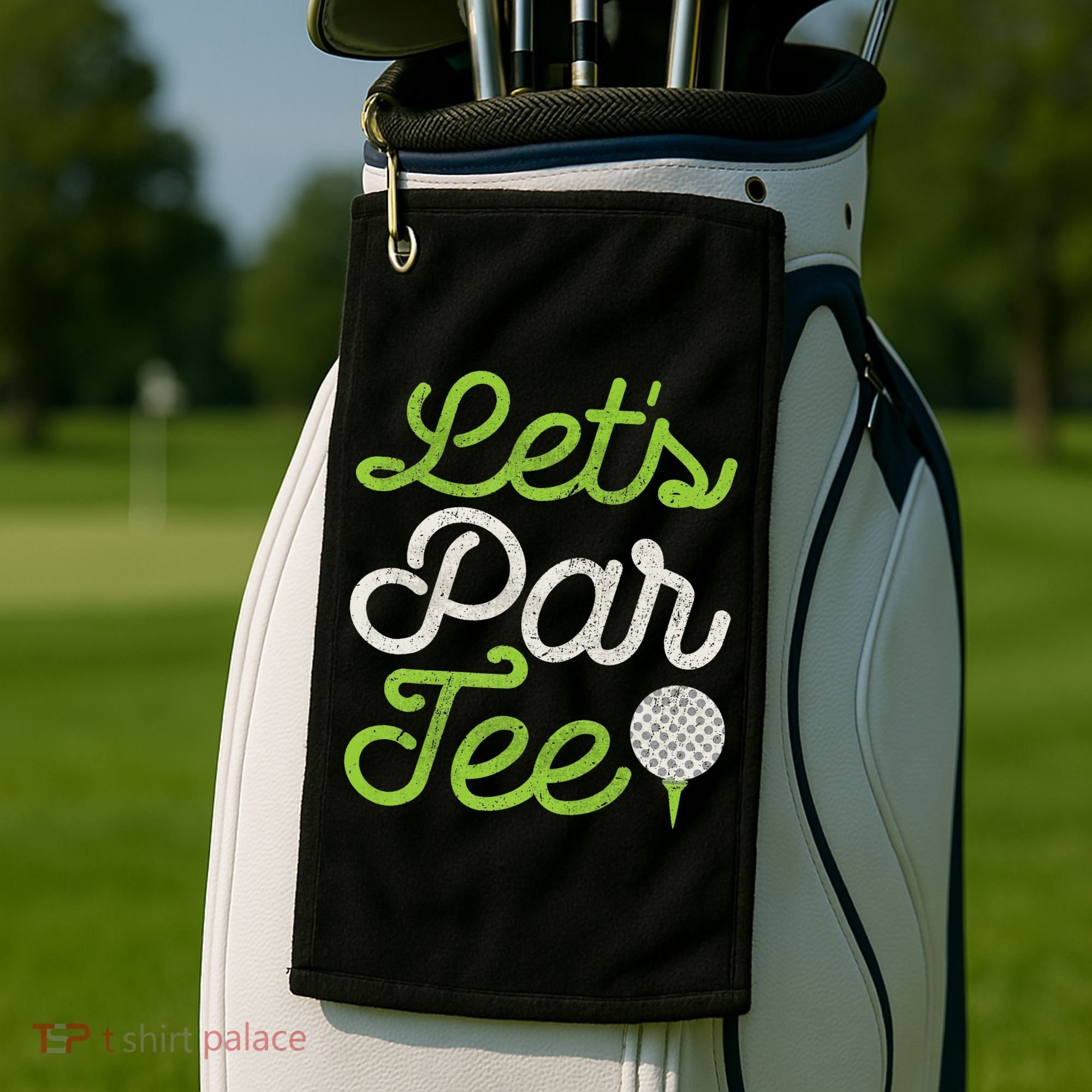 Let's Par Golf Player Golfer Dad Papa Funny Golf Towel