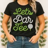 Let's Par Golf Player Golfer Dad Papa Funny Women's T-Shirt thumb 2