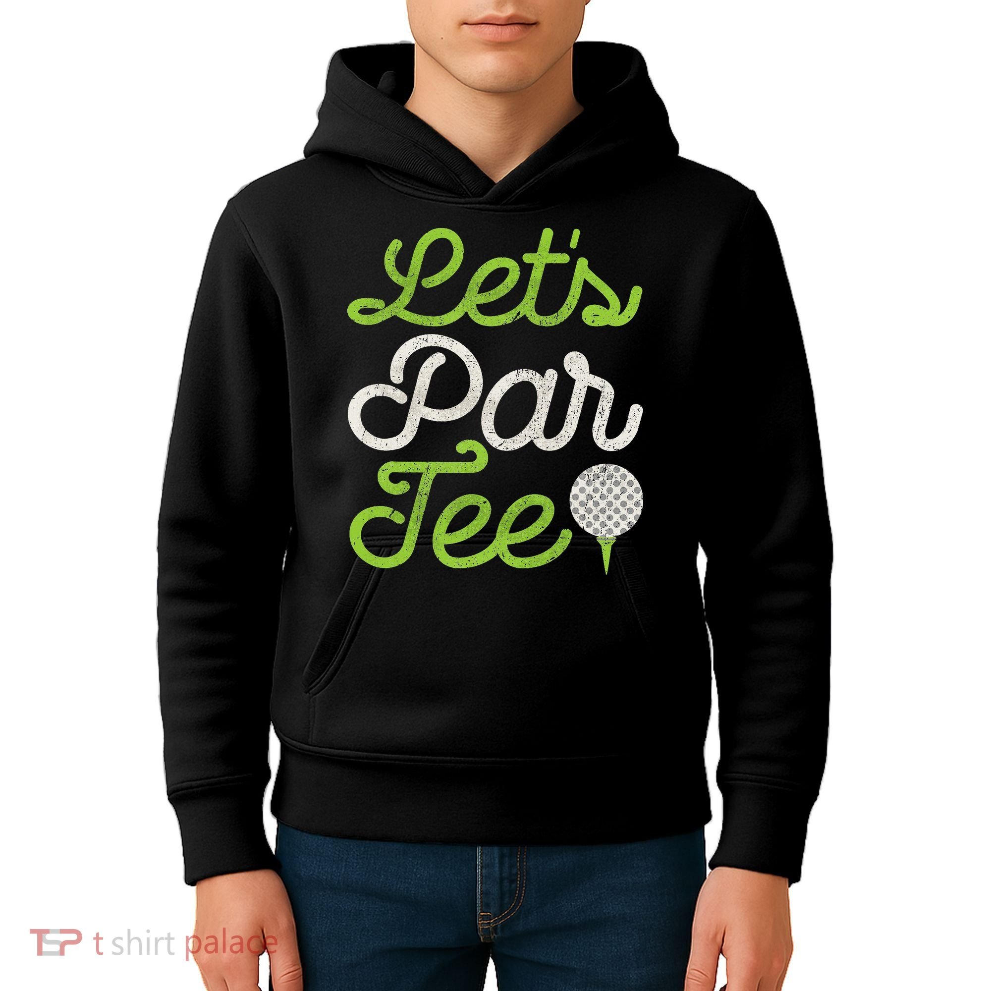 Let's Par Golf Player Golfer Dad Papa Funny Kids Hoodie