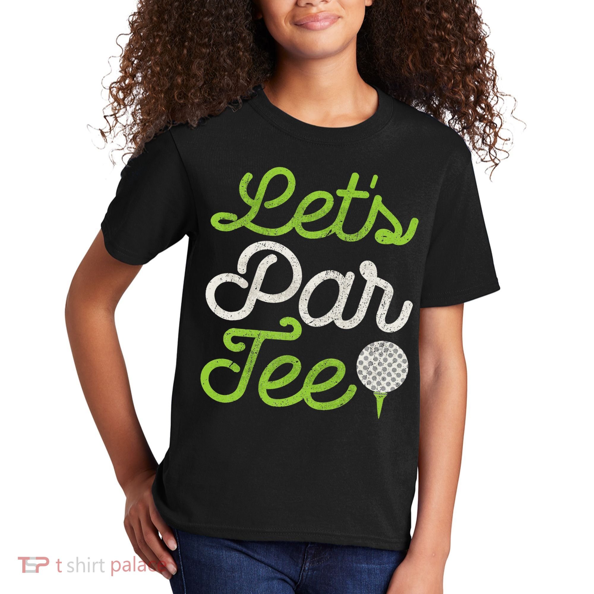 Let's Par Golf Player Golfer Dad Papa Funny Kids T-Shirt