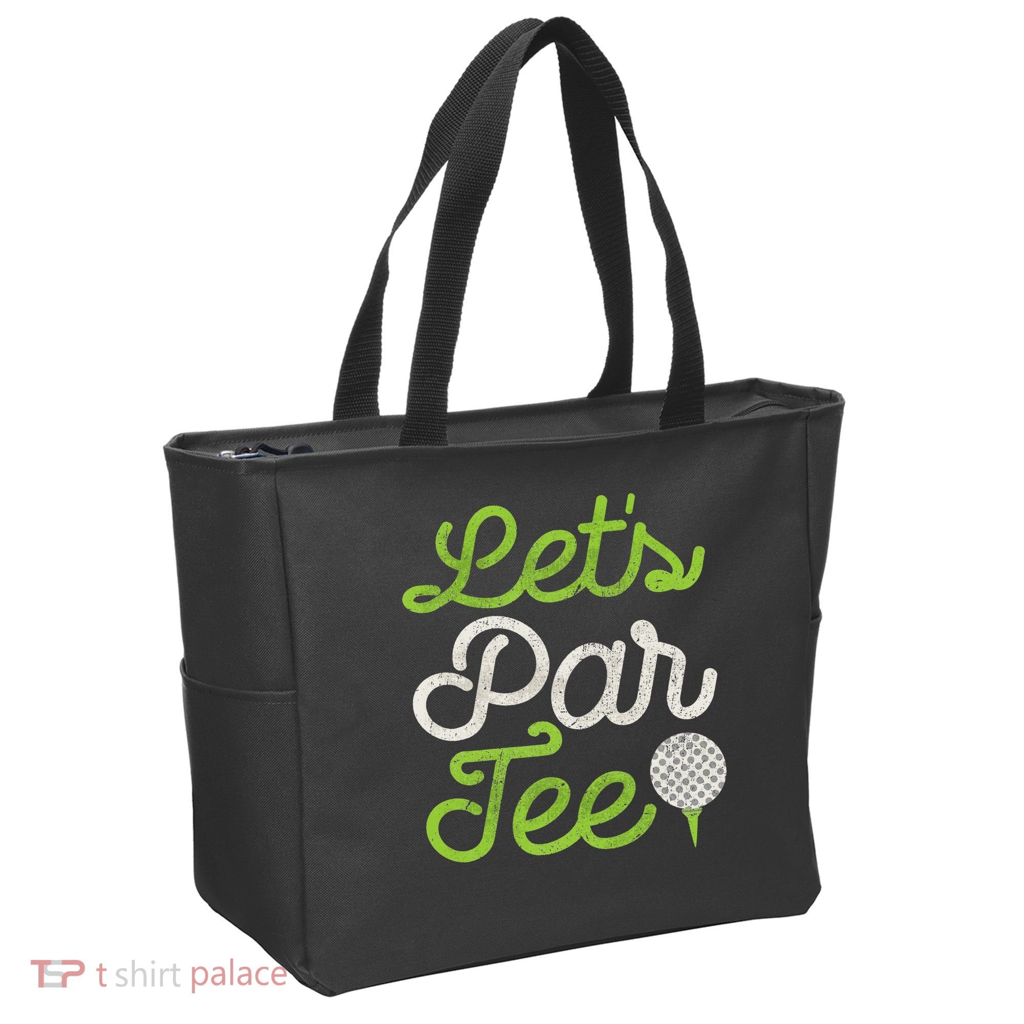 Let's Par Golf Player Golfer Dad Papa Funny Tote Bag