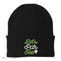 Lets Par Golf Player Golfer Dad Papa Funny Beanie thumb 0