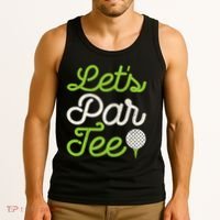 Lets Par Golf Player Golfer Dad Papa Funny Tank Top thumb 3