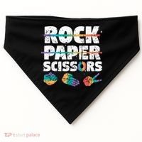 Lesbian Pride Gift Rainbow Lgbt Rock Paper Scissors Great Gift USA-Made Doggie Bandana thumb 0