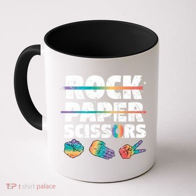 Lesbian Pride Gift Rainbow Lgbt Rock Paper Scissors Great Gift Coffee Mug