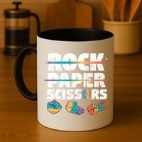 Lesbian Pride Gift Rainbow Lgbt Rock Paper Scissors Great Gift Coffee Mug thumb 4