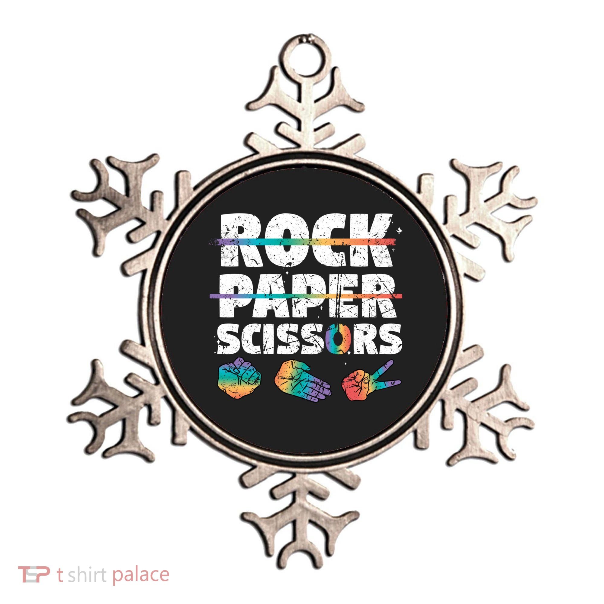 Lesbian Pride Gift Rainbow Lgbt Rock Paper Scissors Great Gift Ornament