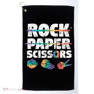 Lesbian Pride Gift Rainbow Lgbt Rock Paper Scissors Great Gift Golf Towel
