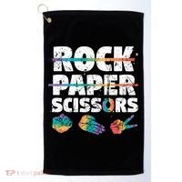 Lesbian Pride Gift Rainbow Lgbt Rock Paper Scissors Great Gift Golf Towel thumb 0