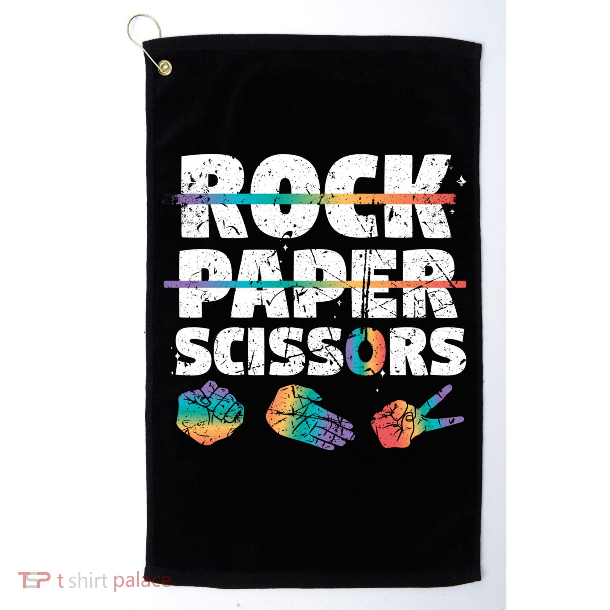 Lesbian Pride Gift Rainbow Lgbt Rock Paper Scissors Great Gift Golf Towel