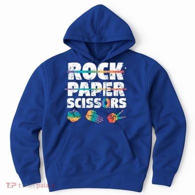 Lesbian Pride Gift Rainbow Lgbt Rock Paper Scissors Great Gift Hoodie