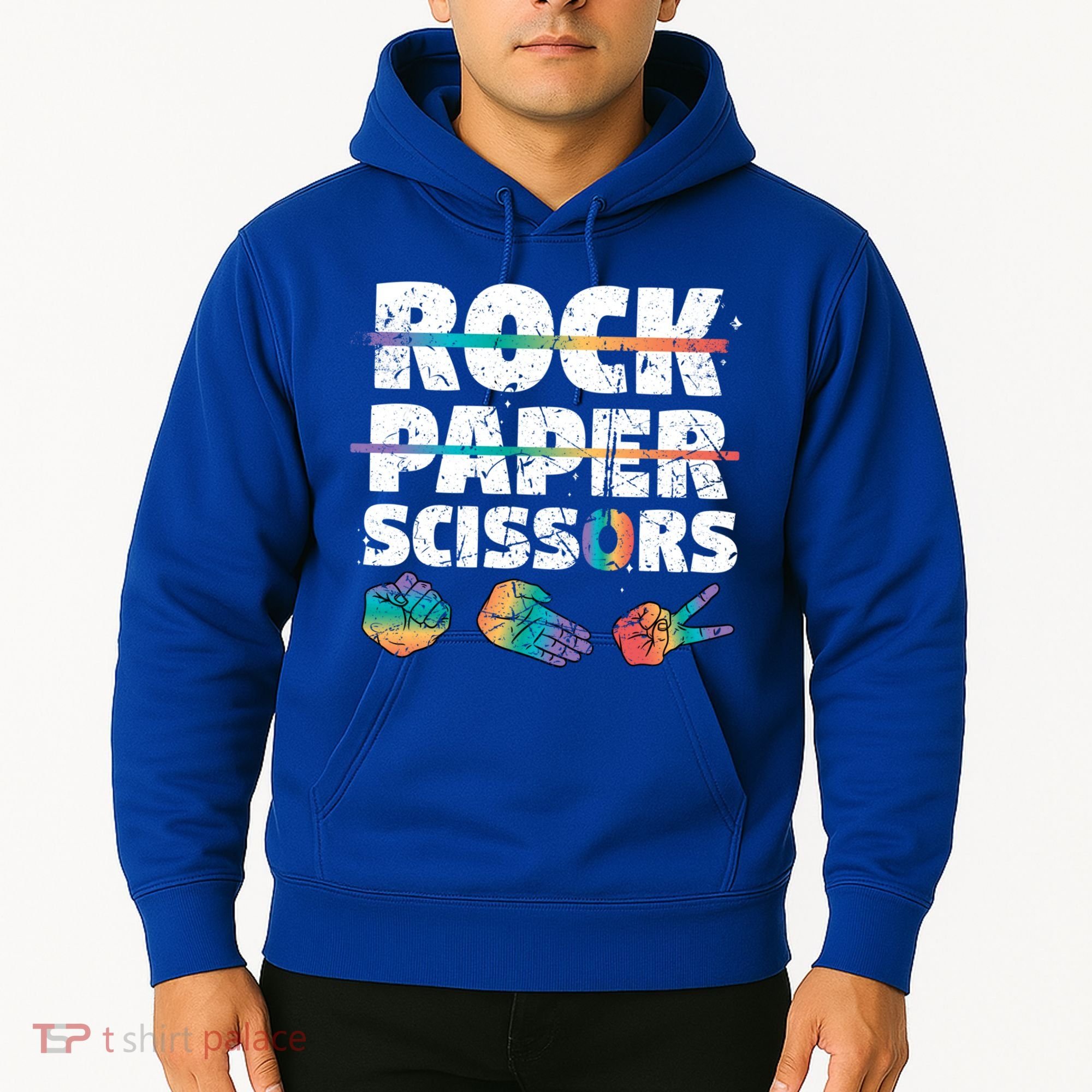 Lesbian Pride Gift Rainbow Lgbt Rock Paper Scissors Great Gift Hoodie