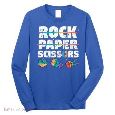 Lesbian Pride Gift Rainbow Lgbt Rock Paper Scissors Great Gift Long Sleeve Shirt