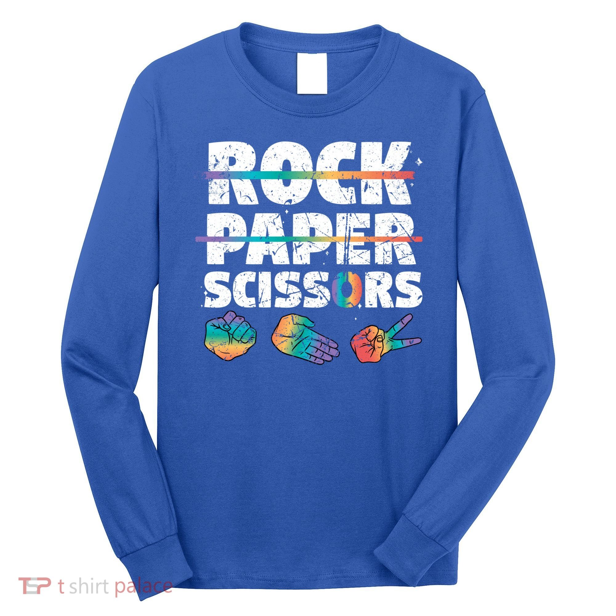 Lesbian Pride Gift Rainbow Lgbt Rock Paper Scissors Great Gift Long Sleeve Shirt