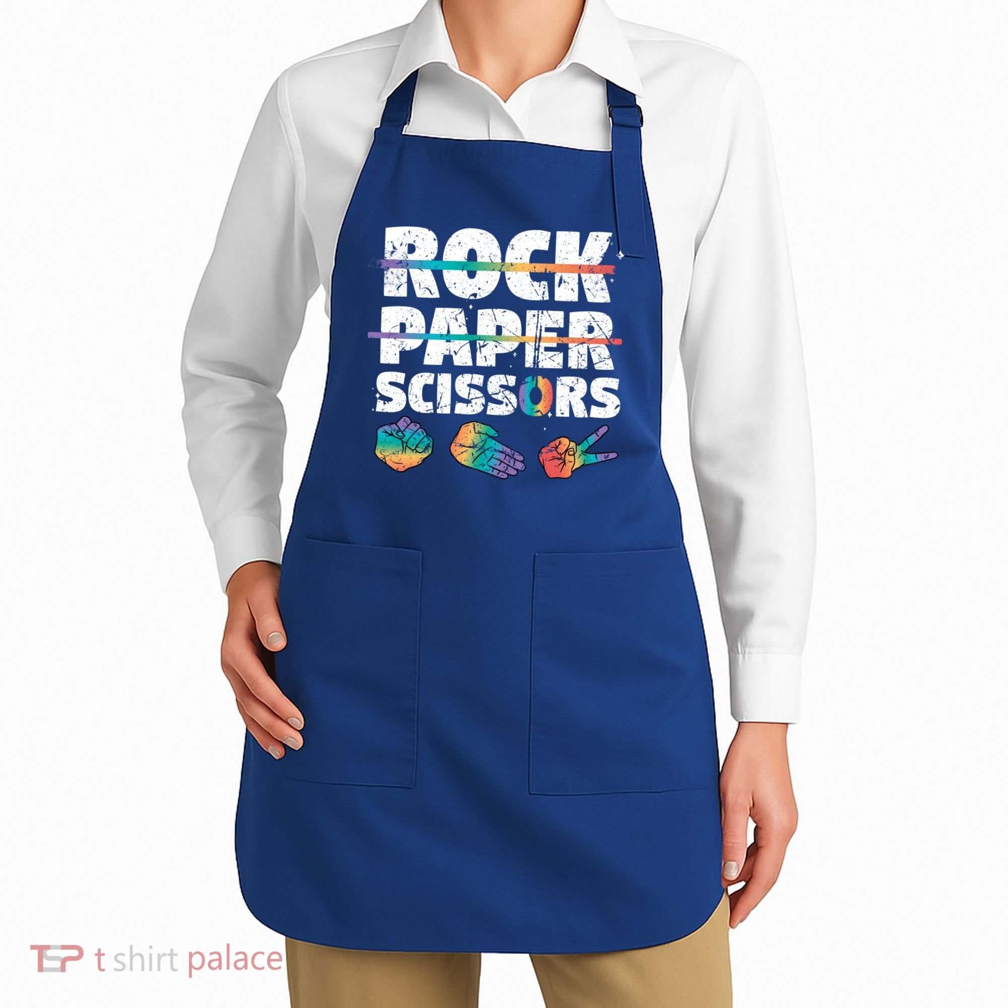 Lesbian Pride Gift Rainbow Lgbt Rock Paper Scissors Great Gift Apron