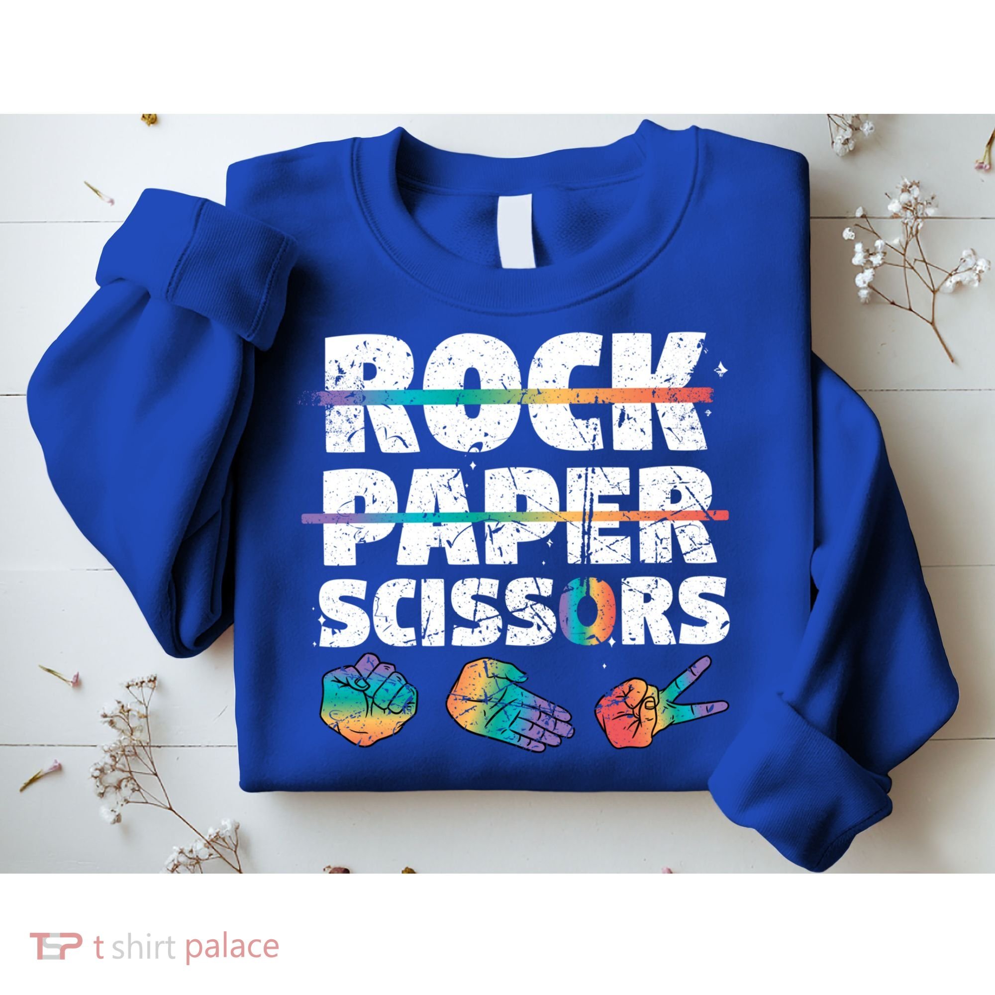 Lesbian Pride Gift Rainbow Lgbt Rock Paper Scissors Great Gift Sweatshirt