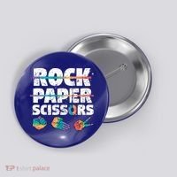 Lesbian Pride Gift Rainbow Lgbt Rock Paper Scissors Great Gift Button thumb 0