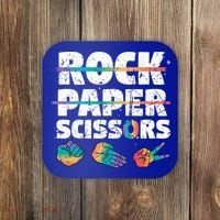 Lesbian Pride Gift Rainbow Lgbt Rock Paper Scissors Great Gift Coaster thumb 0