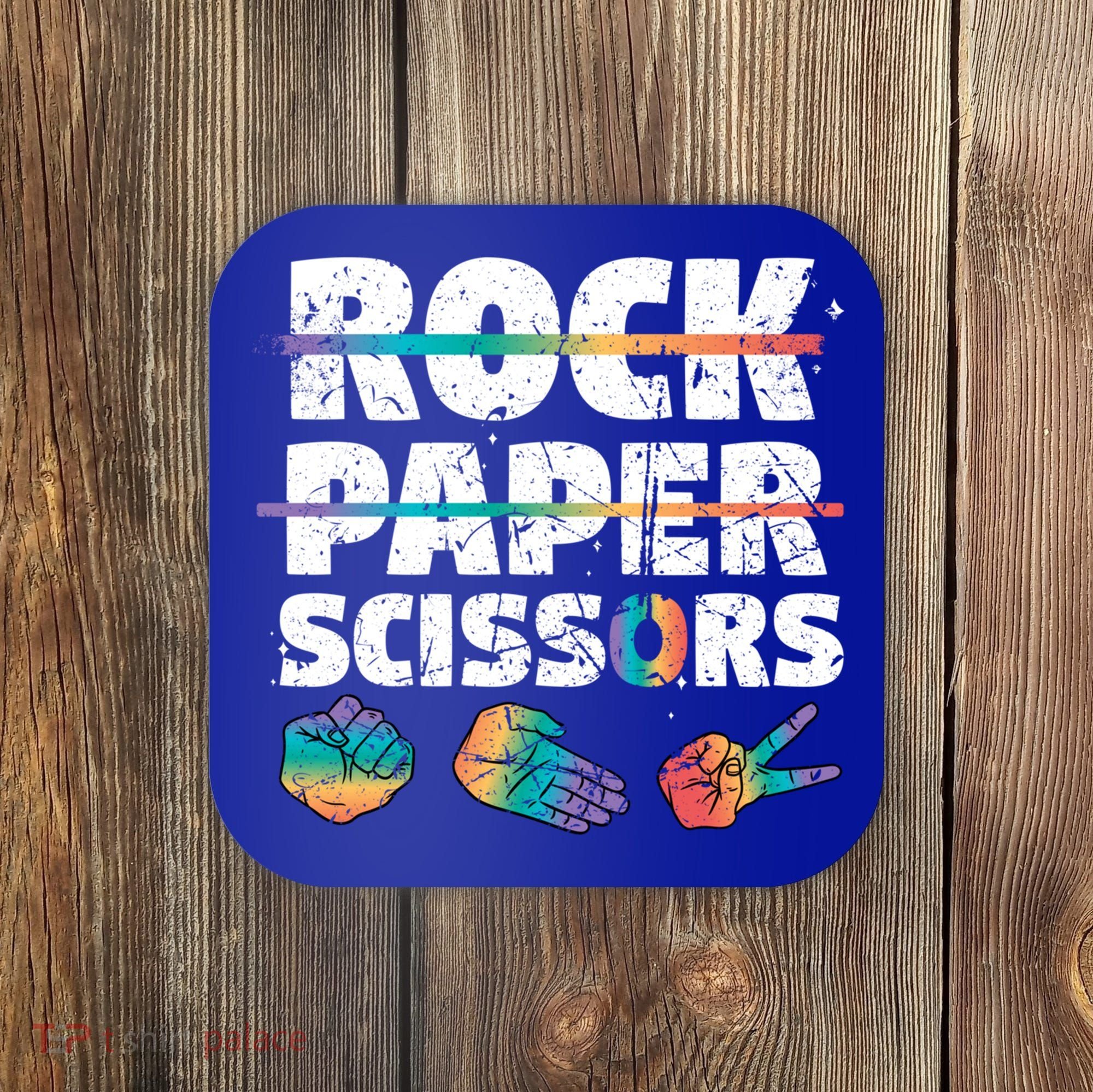 Lesbian Pride Gift Rainbow Lgbt Rock Paper Scissors Great Gift Coaster