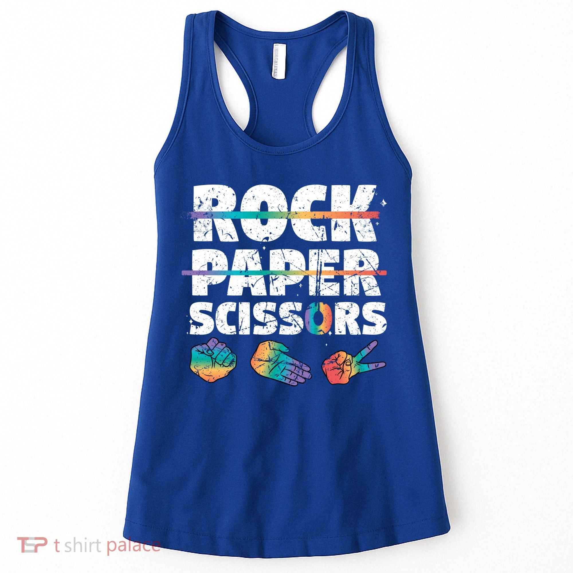 Lesbian Pride Gift Rainbow Lgbt Rock Paper Scissors Great Gift Women's Tank Top