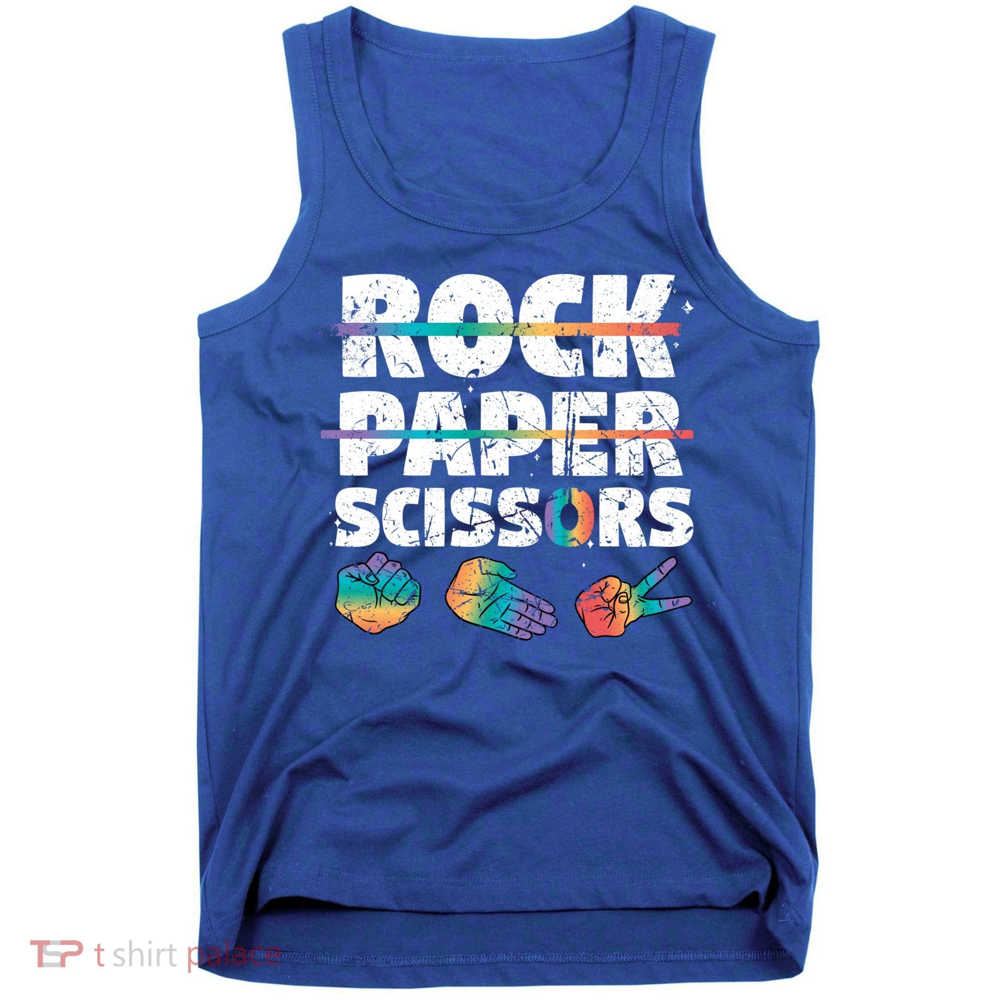 Lesbian Pride Gift Rainbow Lgbt Rock Paper Scissors Great Gift Tank Top