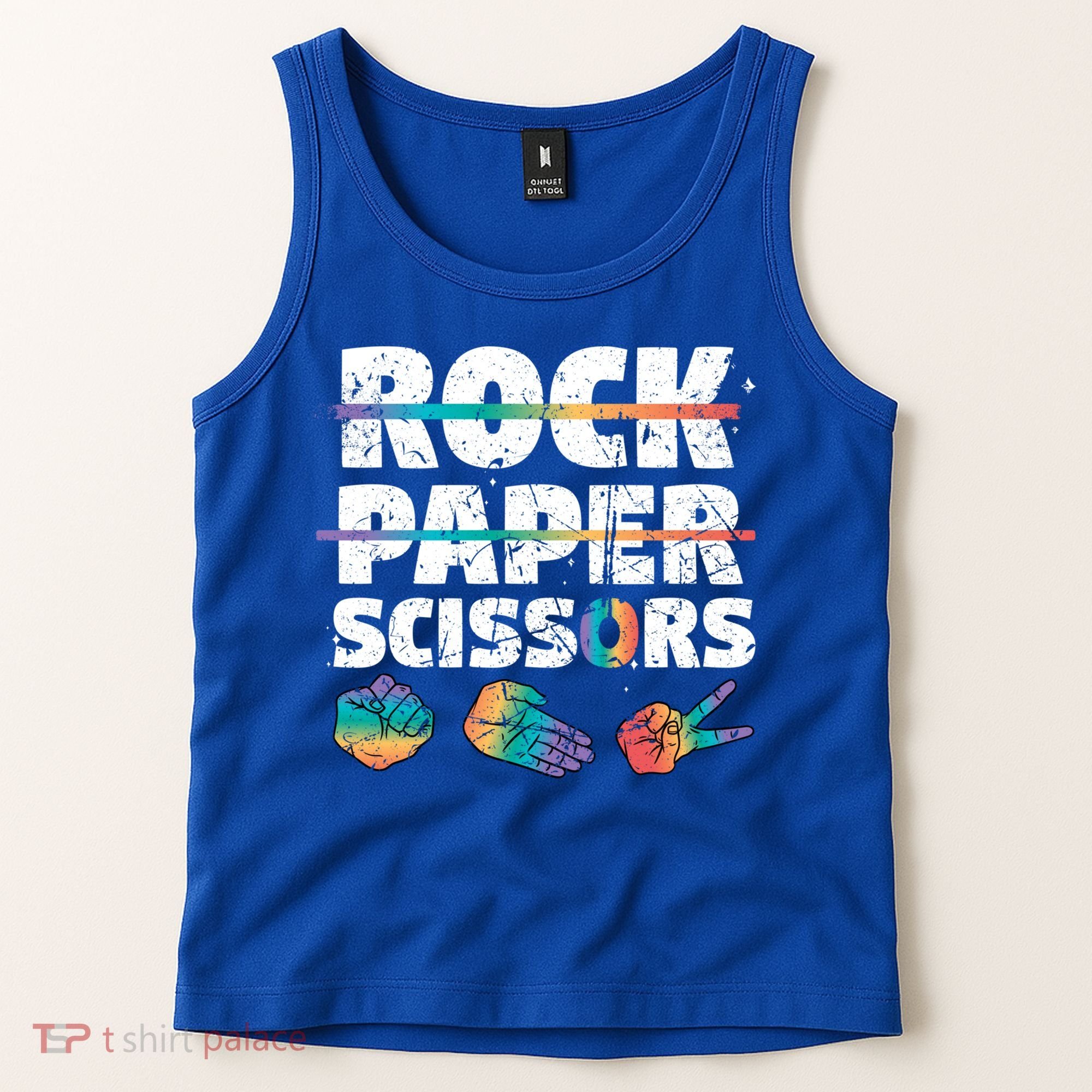 Lesbian Pride Gift Rainbow Lgbt Rock Paper Scissors Great Gift Tank Top
