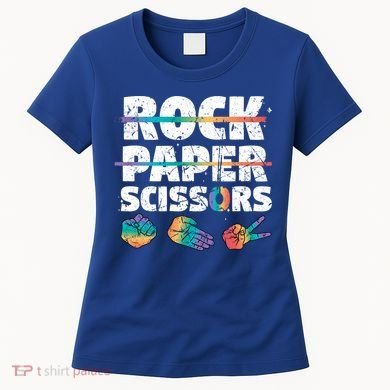 Lesbian Pride Gift Rainbow Lgbt Rock Paper Scissors Great Gift Women's T-Shirt