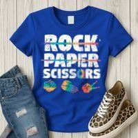 Lesbian Pride Gift Rainbow Lgbt Rock Paper Scissors Great Gift Women's T-Shirt thumb 3