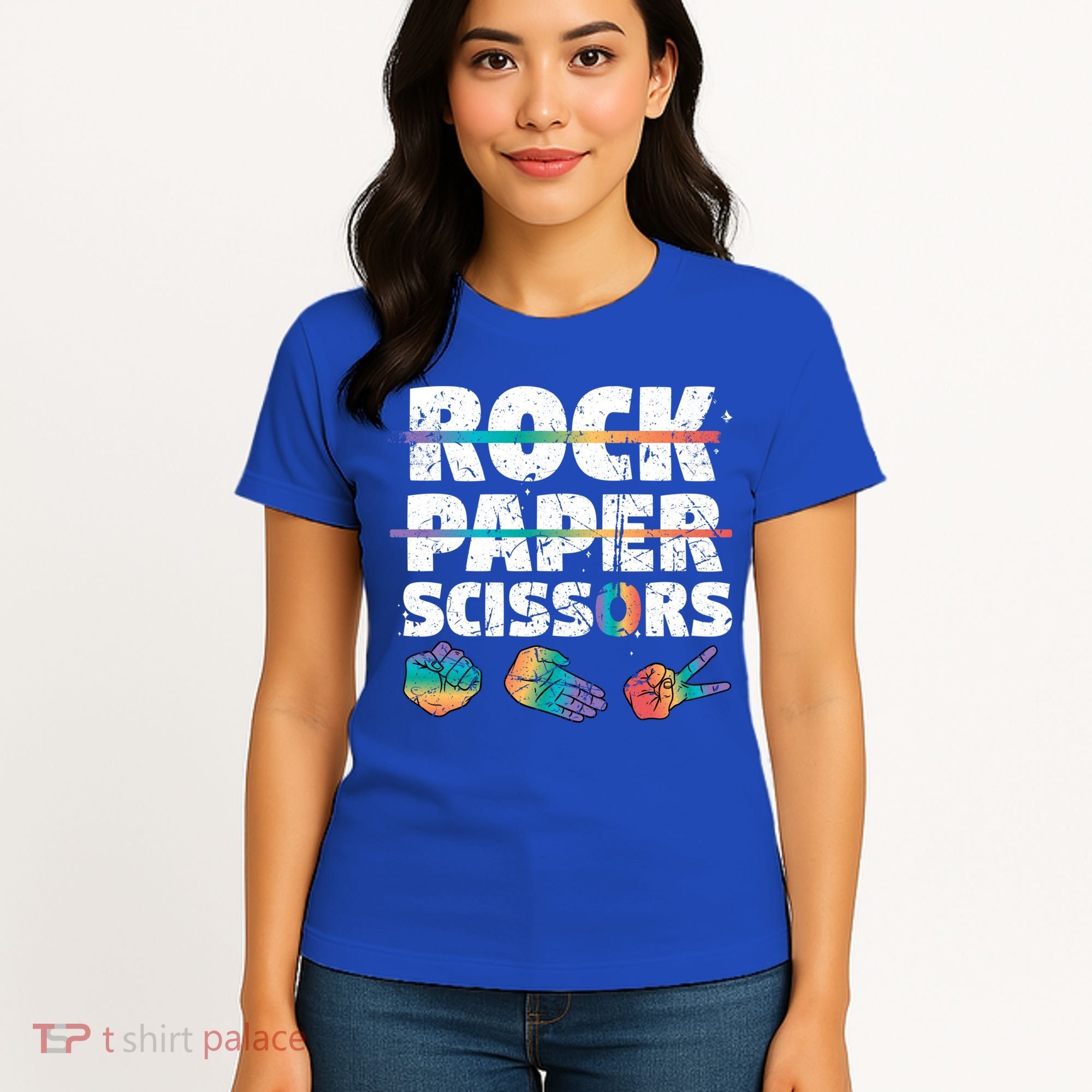 Lesbian Pride Gift Rainbow Lgbt Rock Paper Scissors Great Gift Women's T-Shirt