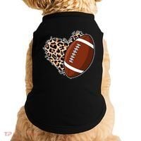 Leopard Print Heart Love Football Fan Doggie Tank thumb 0