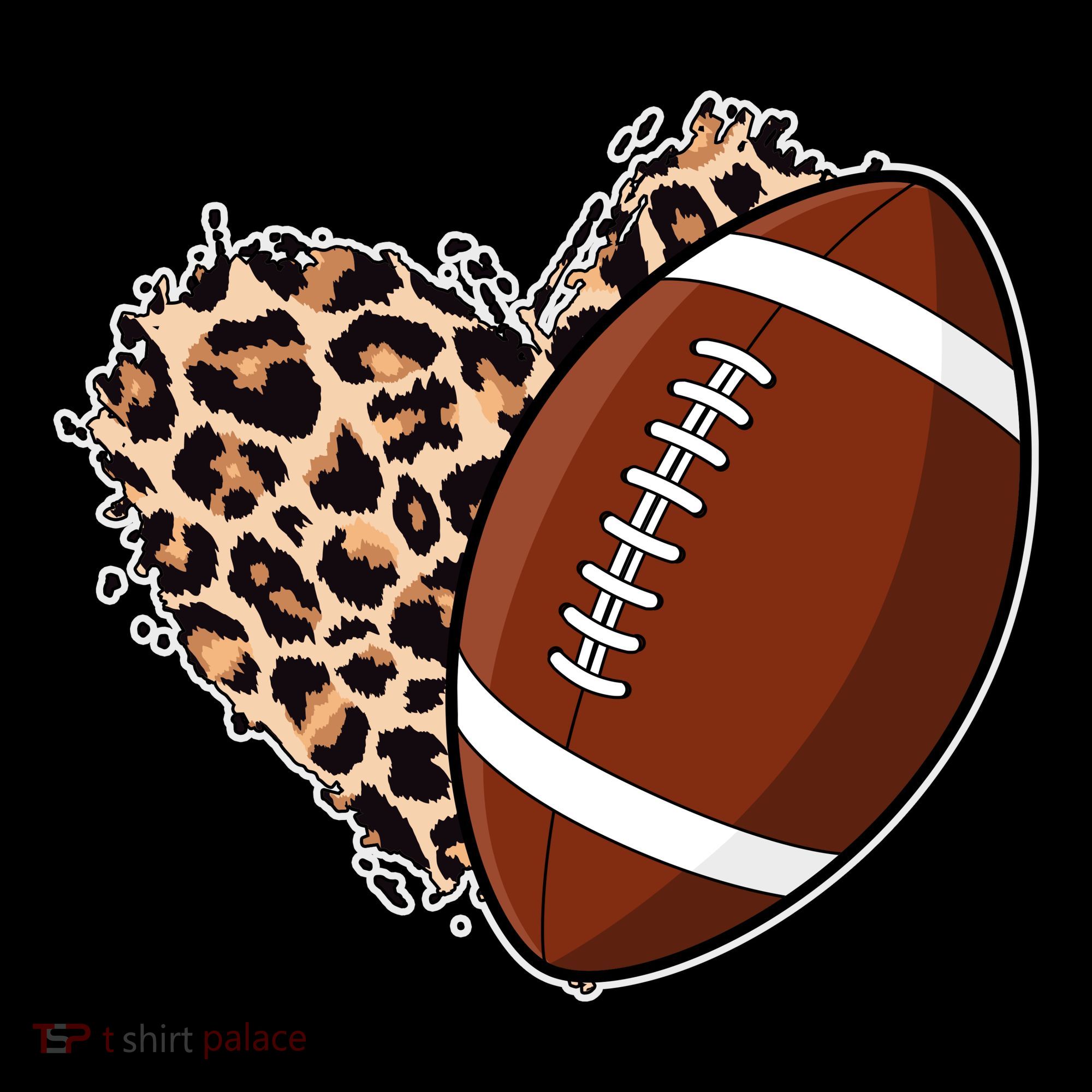 Leopard Print Heart Love Football Fan Coffee Mug
