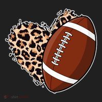 Leopard Print Heart Love Football Fan Beanie thumb 2