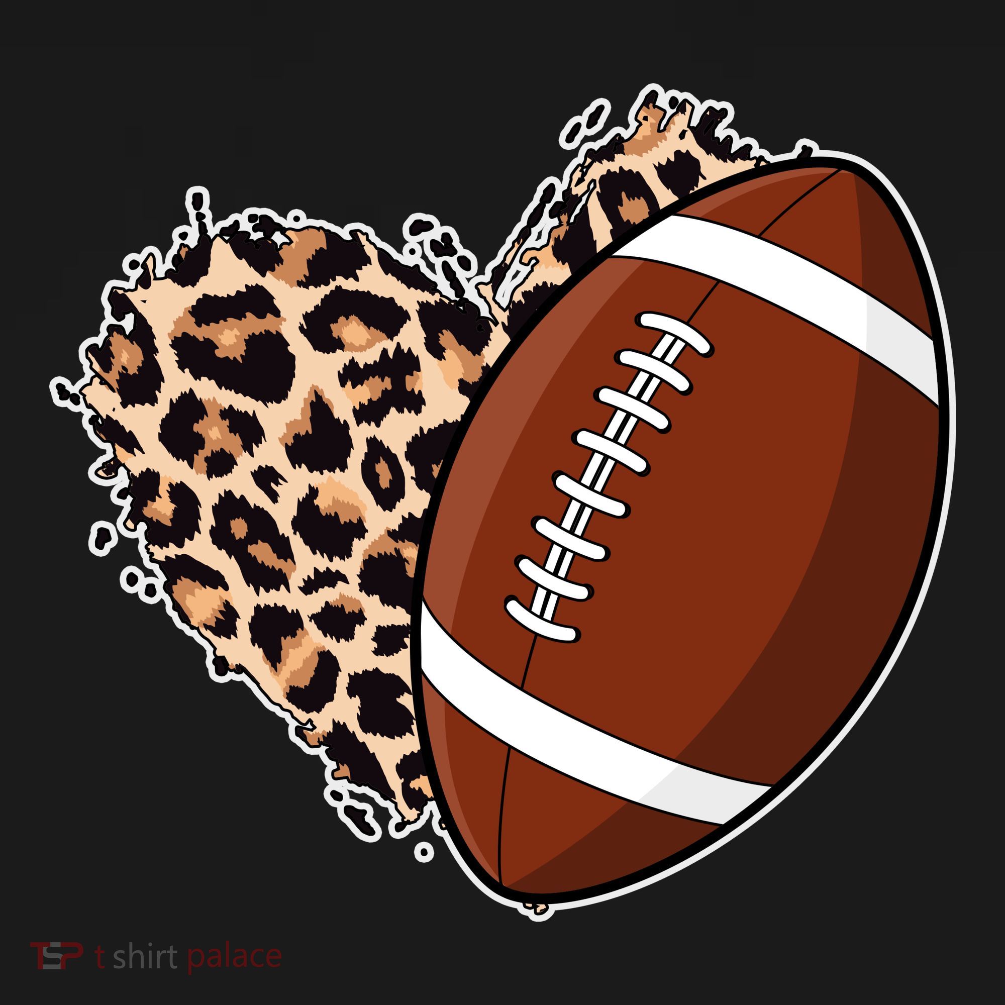 Leopard Print Heart Love Football Fan Women's Hoodie