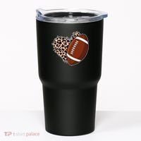 Leopard Print Heart Love Football Fan Tumbler thumb 0