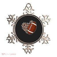 Leopard Print Heart Love Football Fan Ornament thumb 0