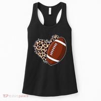 Leopard Print Heart Love Football Fan Women's Tank Top thumb 0