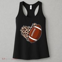 Leopard Print Heart Love Football Fan Women's Tank Top thumb 3