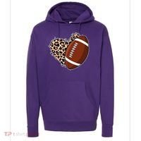 Leopard Print Heart Love Football Fan Hoodie thumb 0
