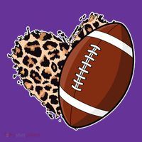 Leopard Print Heart Love Football Fan Coaster thumb 2