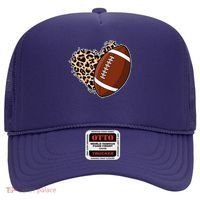 Leopard Print Heart Love Football Fan Hat thumb 0