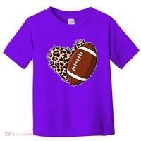 Leopard Print Heart Love Football Fan Toddler T-Shirt thumb 0