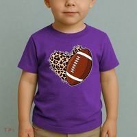 Leopard Print Heart Love Football Fan Toddler T-Shirt thumb 2