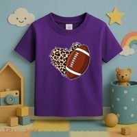 Leopard Print Heart Love Football Fan Toddler T-Shirt thumb 3