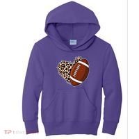 Leopard Print Heart Love Football Fan Kids Hoodie thumb 0