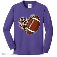 Leopard Print Heart Love Football Fan Kids Long Sleeve Shirt thumb 0